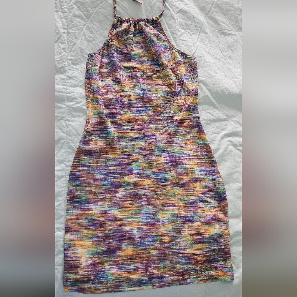 SHEIN Strapless Dress in Purple and Gold Tones